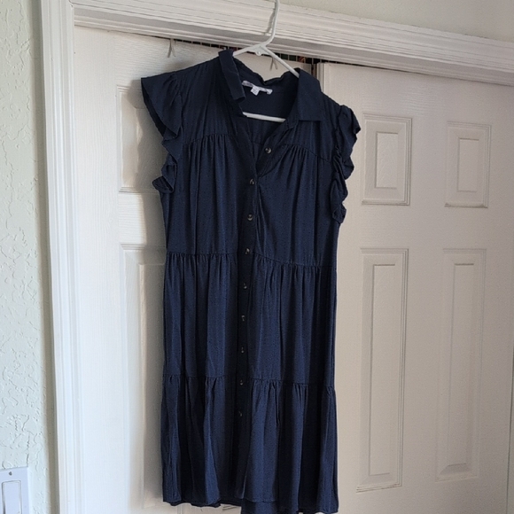 Lucky Brand Navy Button-Down Dress - Picture 1 of 4